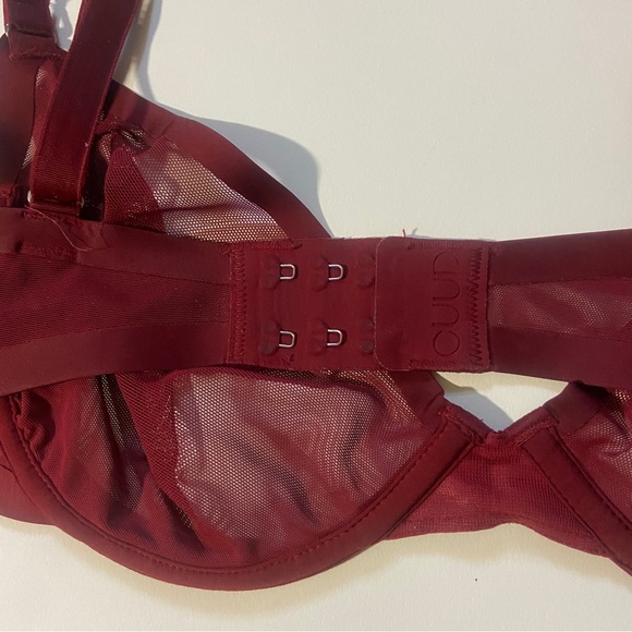 CUUP plunge mesh bra 32E in red/claret - Picture 3 of 3